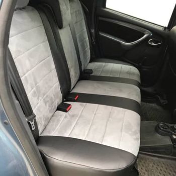 Авточехлы Автопилот Черный серый алькантара