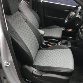 Авточехлы Автопилот Чёрный серый Ромб