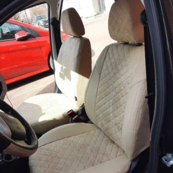 Авточехлы Автопилот бежевый алькантара Ромб